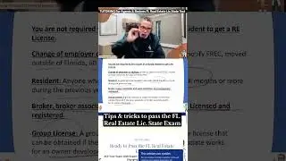 Tips & Tricks to pass the FL Real Estate License state exam.