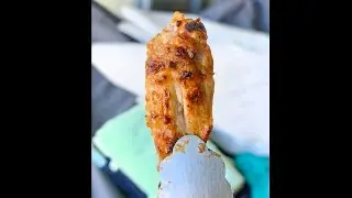 BBQ Chicken wings, Wagyu Beef sausages and Corn on the BBQ plus my Secret Garlic sauce!!! 