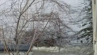 Pumping flood water near National Czech & Slovak Museum March 20 2019
