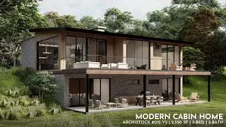 Hillside Modern Cabin Home with a Walkout Basement | 2,350 sq ft
