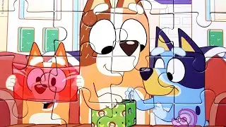 Пазлы с Блуи, Бинго и Чилли | Видео-пазл Bluey для детей | Bluey Rompecabezas