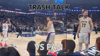 Luka Doncic TRASH TALK vs Minnesota Fan in first row!