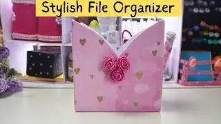 DIY File & Letter Holder | Beautiful Cardboard Organizer Craft | How to Make Stylish File Organizer
