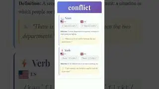 Conflict: CON-flict vs con-FLICT #shorts #learnenglish
