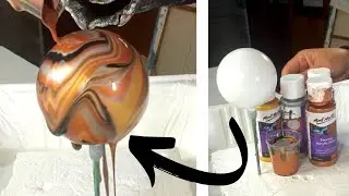 METALLIC CHRISTMAS BAUBLE/ORNAMENT - better than I expected! Acrylic Pouring - Fluid Art