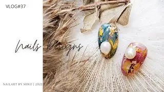 如何將乾燥花服貼甲面｜干花夾心美甲｜美甲教學｜ネイル｜ nails 2022 ｜vlog#37