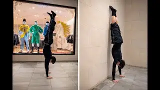 (Training in a Mall on my birthday) Calisthenics Training - Handstand Progression Day 12