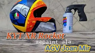 Repaint Helm Full Face KYT XR Rocket ala AGV Joan Mir.