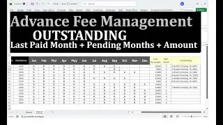 Excel Fees System Formula | Last Paid Month + Pending Months + Amount | Urdu/Hindi