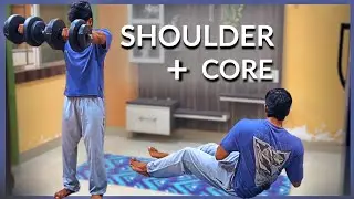 15 Min Dumbbell Shoulder & Abs Workout at Home | No Bench | Beginner