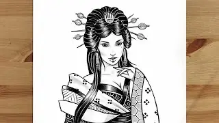 How to Draw a Geisha Step by Step | 1 | Pencil Sketch Drawing | Draw like a pro