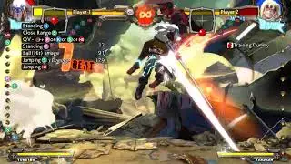 GGXrd2: Venom Midscreen Crouching Cornercarry Combo