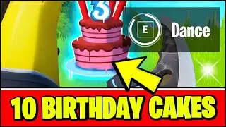 Dance in Front of Different Birthday Cakes - Fortnite 3rd Birthday Bash Challenges