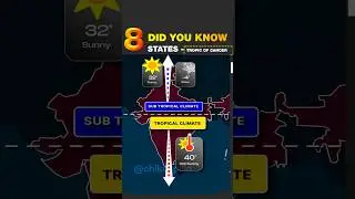 Did you know Tropic of cancer passes through  8 states  #telugu #india #map #karkrekha #shorts