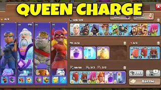 Town Hall 16 Best Queen Charge & Hog Rider Combo Strategy Attack  🏆 Clash of Clan 😊