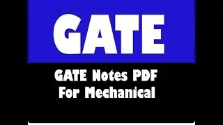 GATE Notes PDF For Mechanical Download!