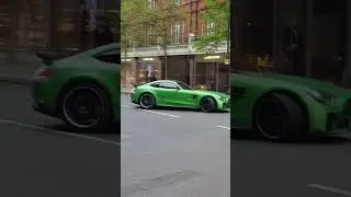 Mercedes-Benz AMG GTR in Green Hell Magno makes a U-Turn in Central London😱👌🤑 #amg #supercars #cars