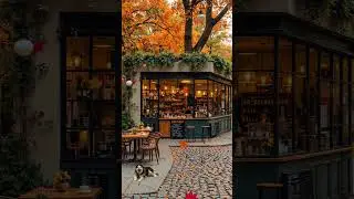 Autumn Caf&eacute; Charm 🍂 Cozy Outdoor Ambience with Smooth Jazz Music for Relax & Study