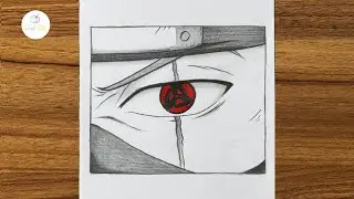How to Draw Kakashi&rsquo;s Eye step by step || Kakashi drawing step by step || Drawing tutorial anime