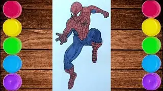 How to Draw and Colour Spiderman Step by Step.