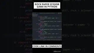 Rock Paper Scissor game using Python | 
