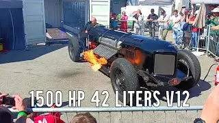 1500 hp 42 liters V12 Packard-Bentley Mavis engine startup and sound