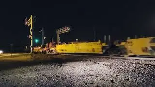 Empty well car train on the BNSF westbound in Hoxie AR
