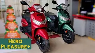 2021 Hero Pleasure Plus | Matte Metallic Red & Matte Green | Auto Explore