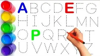 Alphabet, ABC song, abcd, a to z, Kids rhymes, collection for writing along dotted lines for toddler