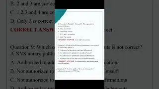 NYS Notary Exam questions and Answers