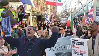 CARDIFF Protesters Flood Streets For Freedom In Iran..Flags Flying And Other Encounters