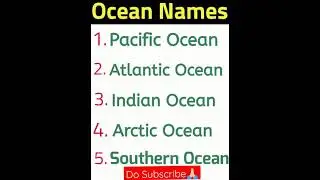 Ocean Names in English|Easy learning |S2 Education| General knowledge |