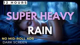 Deep Sleep: Loud & Heavy Rain on Glass 🌧️ (12 Hours No Ads)