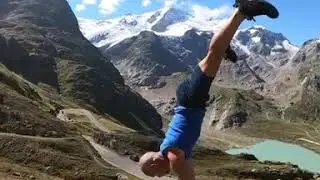 Guy Performs Handstand on Rock at Considerable Height - 1141835-8