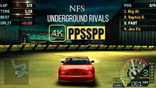 Need For Speed Underground Rivals PPSSPP Gameplay 4K 60FPS
