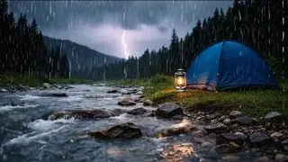 Cozy Tent by the River 🌧️ | Gentle Rain Sounds for Deep Sleep (8 Hours)