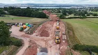 Aerial footage shows progress on Dinan Way extension scheme in Exmouth