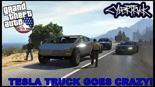 GTA 5 ROLEPLAY - TESLA CYBERTRUCK SELF DRIVING GOES DEADLY!! (CRAZY COP CHASE) - EP. 871 - AFG - LEO