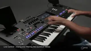 Live Control knobs / sliders - mixing & sound shaping Voices with filters. Yamaha Genos