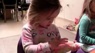 Gefen identifies her shapes in Hebrew