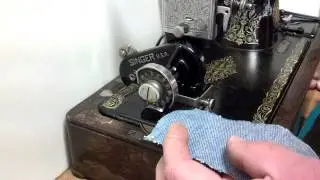 Vintage Singer Pinking Attachment Pinker 121201 on a vintage Singer 99 Sewing Machine