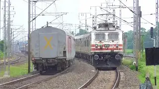 260 kmph Crossing: Howrah RAJDHANI & Ranchi SHATABDI Exp| WAP-5  X  WAP-4