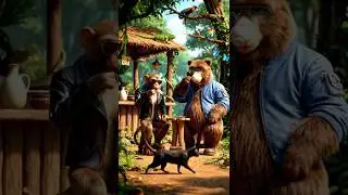 Superstar Bander & Bhalu Ki #JungleComedy #SuperstarMonkey #FunnyBear #LionEntry    #JungleStory