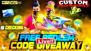 🔥 LIVE UID CHECKING 😱 FREE FIRE | REDEEM CODE 💎 DIOMOND GIVEAWAY 🎁 CUSTOM LIVE #freefirelive #fflive