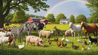 Farm Animal Sounds Bee, Sheep, Monkey, Chicken, Cat, Dog, Goat, Pig, Duckling  Animal Video