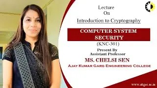 ''Introduction to Cryptography'' Computer System Security Lecture 01 By Ms  Chelsi Sen, AKGEC