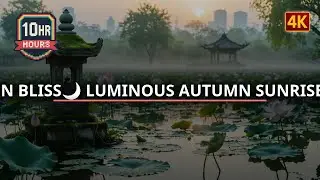Sparkle10 Hour Zen BlissMoon Luminous Autumn Sunrise at Lotus PondFloating Incense SpiralSle...