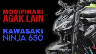 NINJA650 MODIFIKASI AGAK LAIN. DIKIRA ER6N JADI DUCATI. CUSTOME HEADLAMP WINGLET CARBON KNALPOT. 