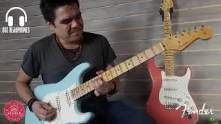 Lucas Sgreccia plays Fender Custom Shop Stratocaster Relic Daphne Blue 1958