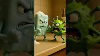 By the Power of Hygiene! ✨ #shorts #viral #funny #ai #soap #germ #fight #domoai #animation